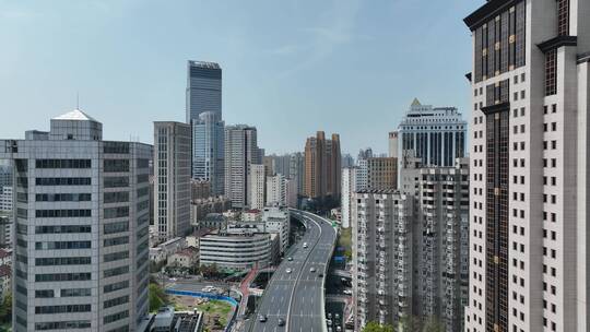 上海延安高架航拍