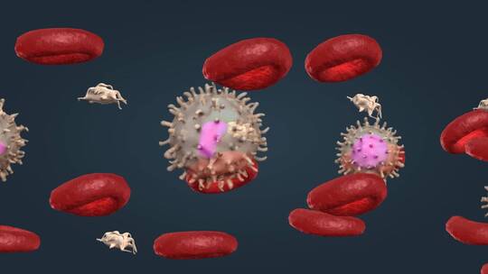 3D血液 红细胞 白细胞 血小板动画