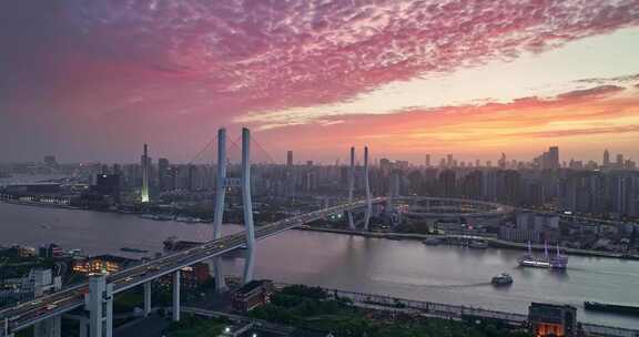南浦大桥 上海交通 黄浦江 上海城市晚霞