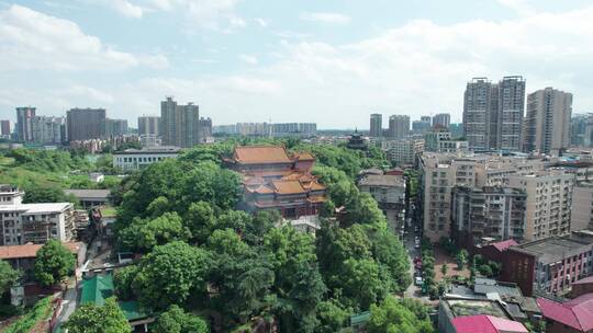 航拍衡阳回雁峰城市风光