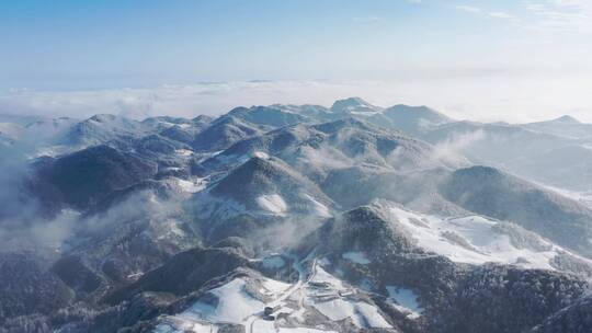 4k航拍恩施雪山雾凇风光