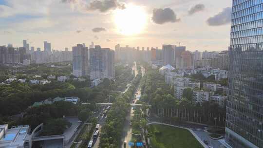 深圳傍晚日落建筑风光