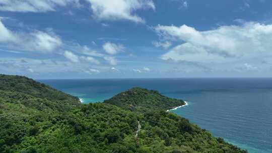 航拍泰国普吉岛热带岛屿美丽海岸线风景