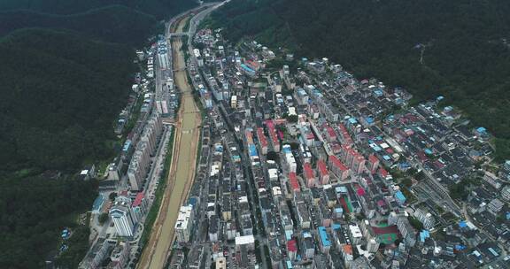 航拍福建尤溪县城