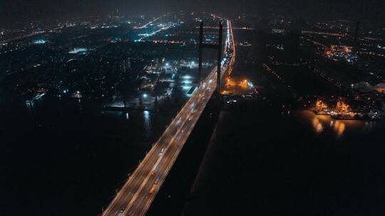 上海闵浦大桥夜景视频素材模板下载