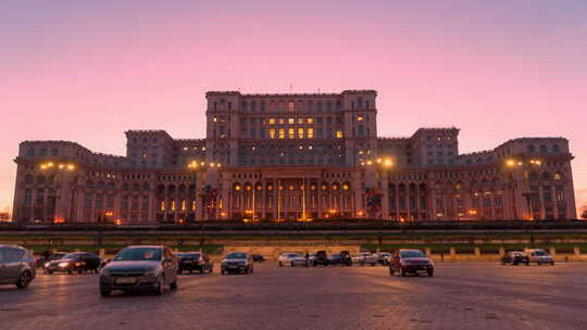 罗马尼亚议会大楼时间流逝昼夜