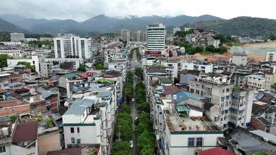 航拍福建宁德福安城市风光