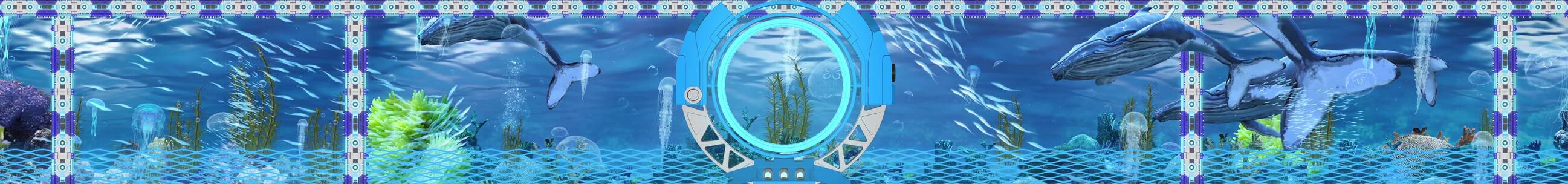 科技海洋 蓝色屏风 海底世界 舞台背景
