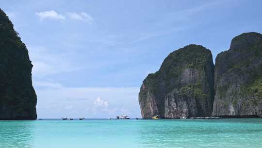 美丽的普吉岛海滩浪花海浪航拍