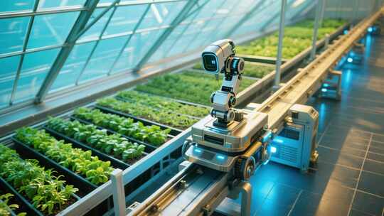 温室大棚内农业机器人作业