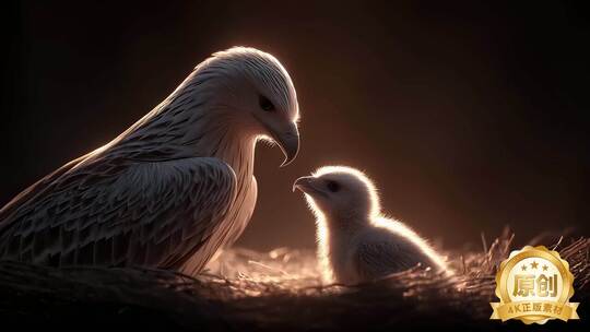 雄鹰哺育幼崽温情一幕鹰巢守护生命的奇迹