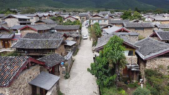 云南丽江玉湖村航拍风景