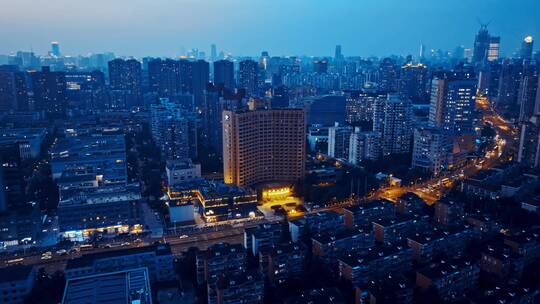 徐汇区宜山路夜景延时航拍