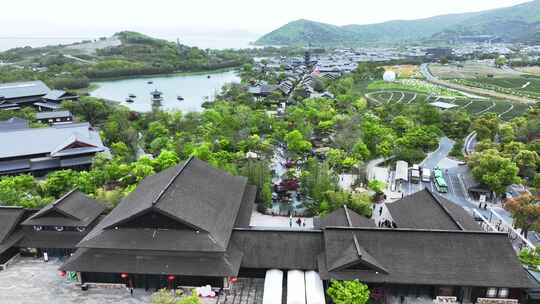 无锡拈花湾禅意小镇航拍大景