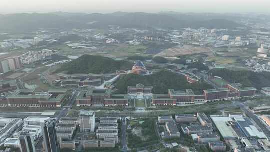 深圳光明区中山大学校区航拍学校建筑风光