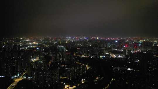 四川成都夜景大景航拍