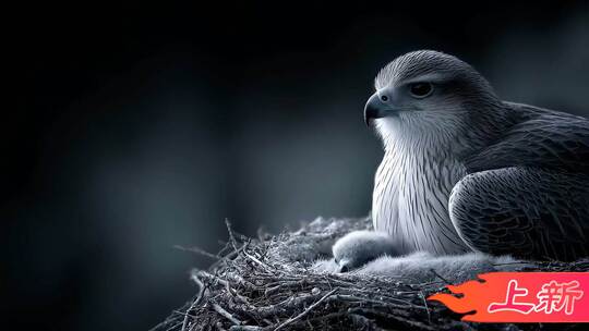 雄鹰守护雏鸟成长 鹰巢哺育生命的感动