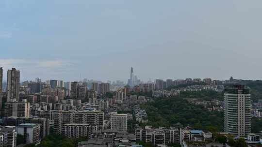 重庆市主城区暴雨来临前后日转夜延时摄影