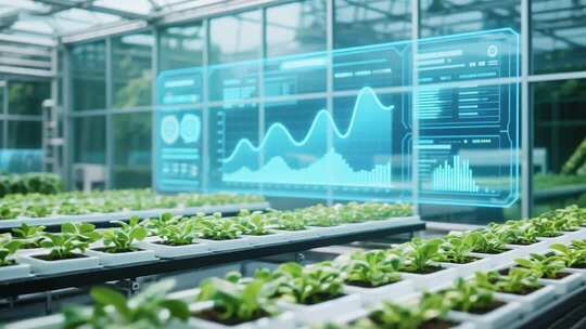 温室大棚内的现代农业种植画面