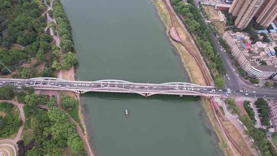 河南漯河沙河大桥桥梁交通航拍