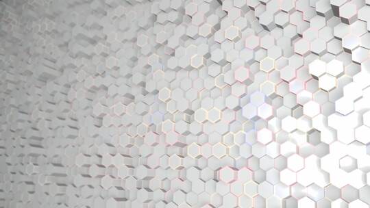 抽象的白色六边形的未来主义墙