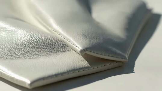 白色皮革面料特写