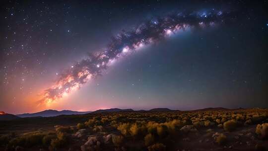 旷野星空银河夜景