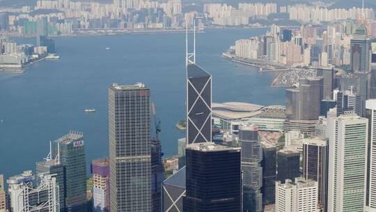 香港城市航拍中银大厦