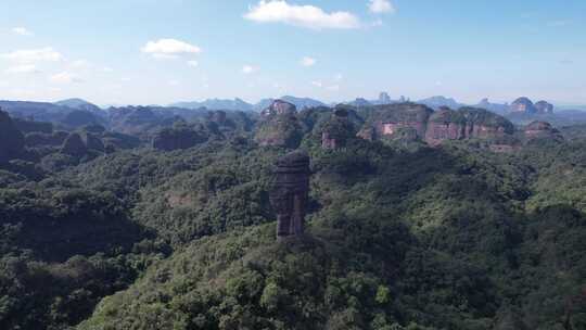 广东丹霞山5A景区丹霞地貌航拍