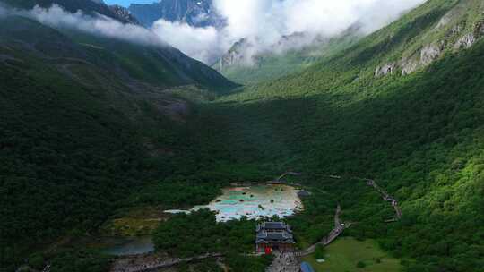 黄龙风景区五彩池延时素材