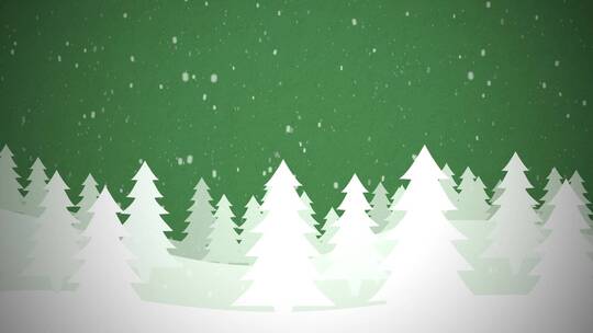 下雪的圣诞场景绿色