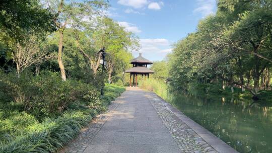 4k 杭州西湖中式园林风景