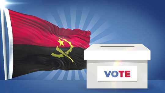 安哥拉国旗和投票箱2024年大选视频素材模板下载