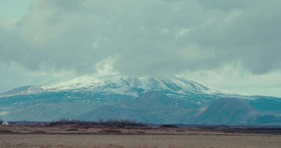 冰岛，山，雪，云