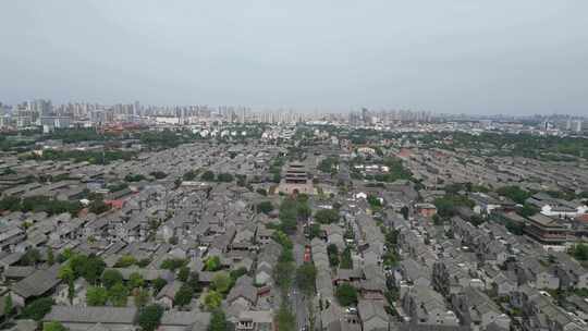 航拍山东聊城东昌湖景区