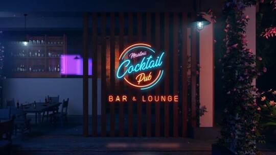 时尚霓虹灯文本酒吧歌舞宣传视频AE模板