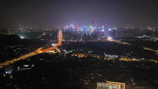 贵州省贵阳市主城区城市夜景航拍