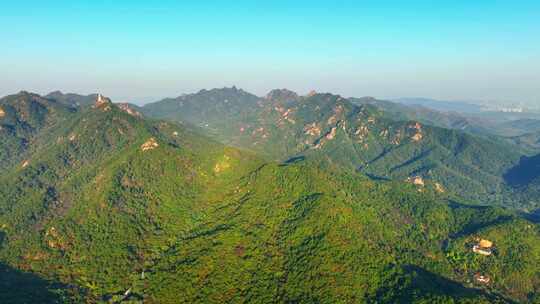 航拍辽宁山区绿色山林植被