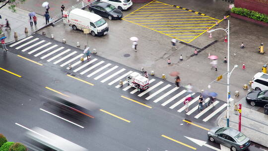 雨天下的广州道路