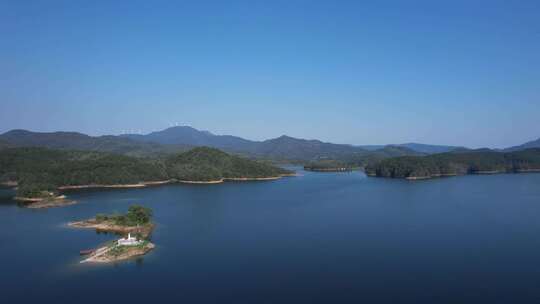 孝感观音湖水库景区航拍