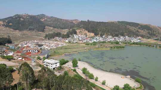 云南弥勒锦屏山后海景区航拍