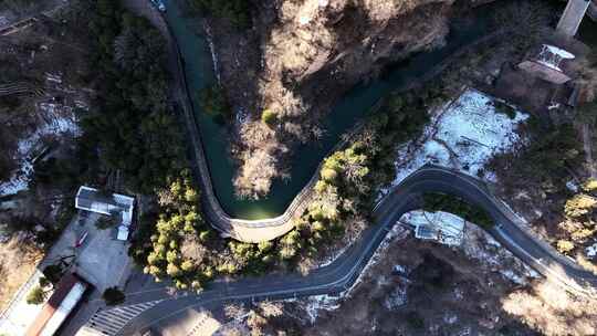 安阳红旗渠大峡谷航拍视频素材模板下载