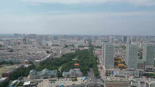 山东济宁运河城航拍视频素材模板下载