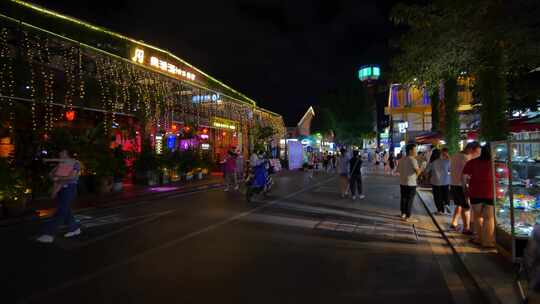 美食街夜宵小吃街夜市街景