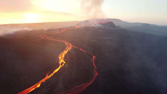 火山喷发火山爆发爆炸冲击波地质_4K