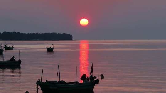 海南光村银滩傍晚夕阳