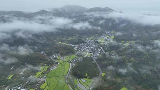 航拍灵山蜀源云海