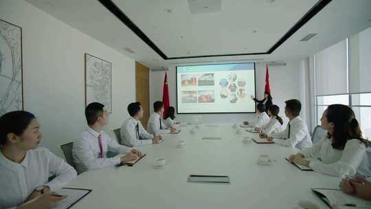 白领办公室开会场景素材