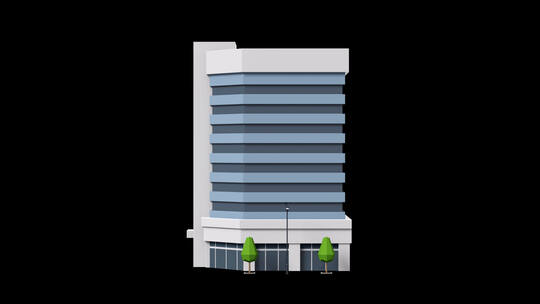 4k高楼建筑动画视频素材2