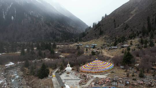 20221124四川阿坝达古冰川雪山4k航拍白天 _0560